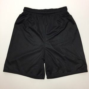 Boy’s Black Mesh Athletic Sports Shorts W/ Lining